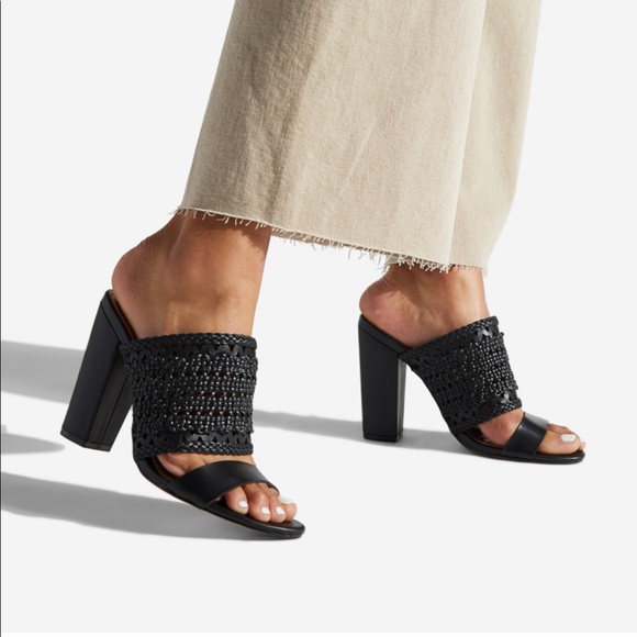 Shoedazzle Cellie Woven Block Sandal Heels - Picture 5 of 10